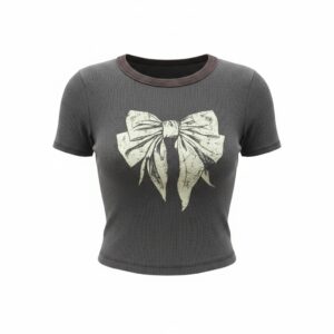 Playera Acanalada "Vintage Bow"